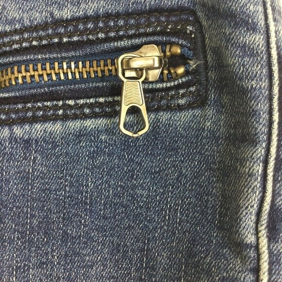 Free People We The Free Jet Pocket Zip Skinny Ankle Blue Denim Jeans Size 28 - Picture 3 of 10